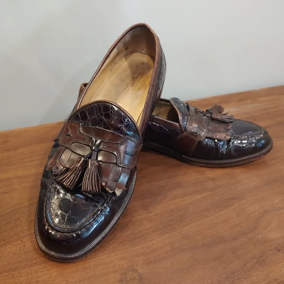 Johnston & Murphy Black croc print leather tassel loafers size 9 Johnston Murphy Cellini Loafers Shoes Mens Size 9 Kiltie  main image 3